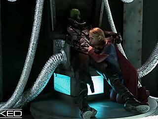 Supergirl's cosplay turns Braniac on for anal sex