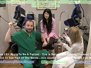 Doktor Tampa och sjuksköterska Stacy Shepard utför en förnedrande gynekologisk undersökning på Alexandria Wu som en del av hennes universitetsinträde fysiskt