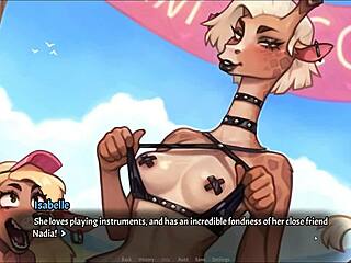 Furry hentai-spel: Prinsessan Miyu tävlar i en stygg bikinitävling med andra futanari-deltagare