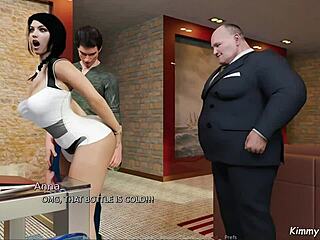 Anna's thrilling encounter with her boss - a plump man with a big cock