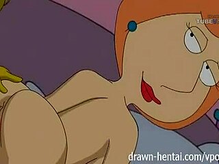 만화 포르노 스타 마지 심슨과 로이스 그리핀의 뜨거운 레즈비언 장면
