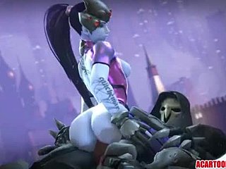Compilation of Widowmaker's Sexy Asses in Cartoon Style
