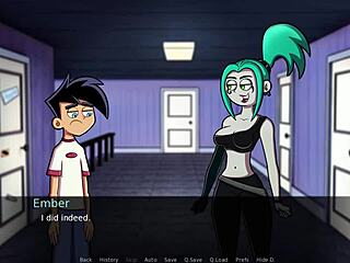 Redhead Amber gets fucked in reverse cowgirl by Dannyphantom in Amity Park