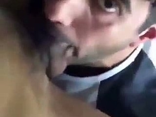 Amateur gay couple indulges in blowjob play