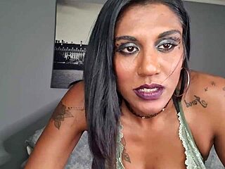 Indian amateur slut jerks off and talks dirty in close-up