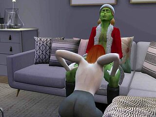 The grinch gets down and dirty in this 3D porn video