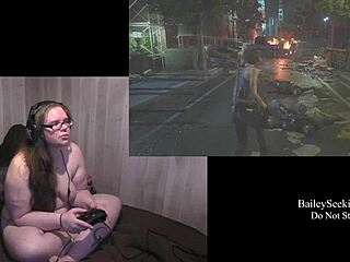 Piersiasta brunetka zdobywa potwory w Resident Evil 3, przechodząc przez okno