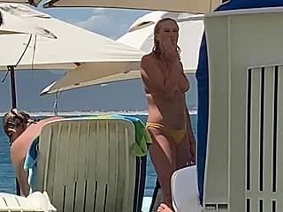 Amateur European babe in bikini on hidden camera